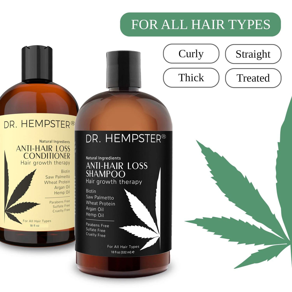 DR. HEMPSTER biotin ingredient close-up highlights strengthening properties