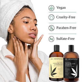 DR. HEMPSTER hemp oil ingredient showcases natural nourishment for strands