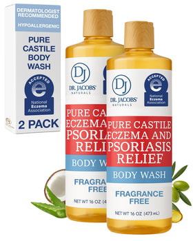 Dr. Jacobs Naturals hypoallergenic castile soap bottle for fragrance-free cleansing