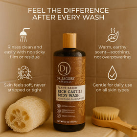 Dr. Jacobs Naturals sandalwood softening formula nourishes dry skin