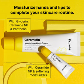 Packaging of Dr.Jart+ Ceramidin hand cream displayed for easy use.