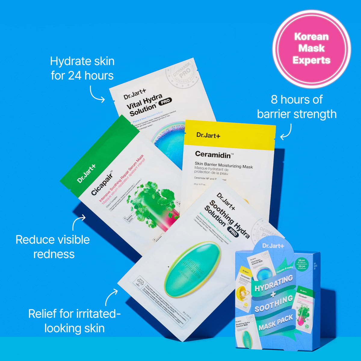 Dr.Jart+ Soothing Hydra Solution mask application for calm skin