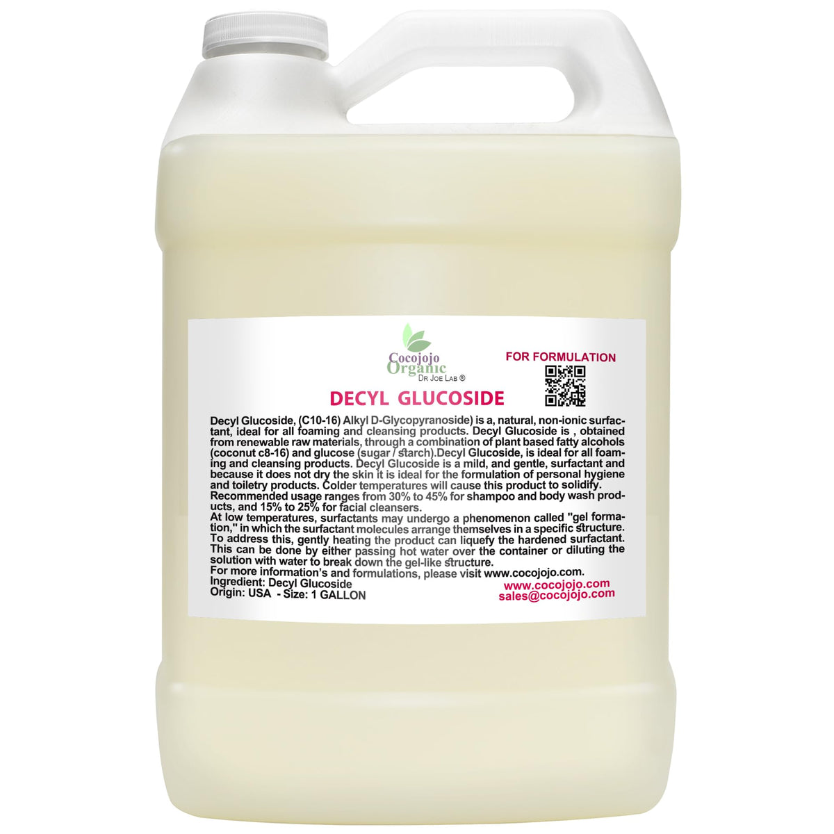 Dr Joe Lab Cocojojo Decyl Glucoside bottle shown as a gentle DIY cleansers base.