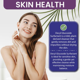 Close-up of Cocojojo Decyl Glucoside label highlighting fragrance-free formula.