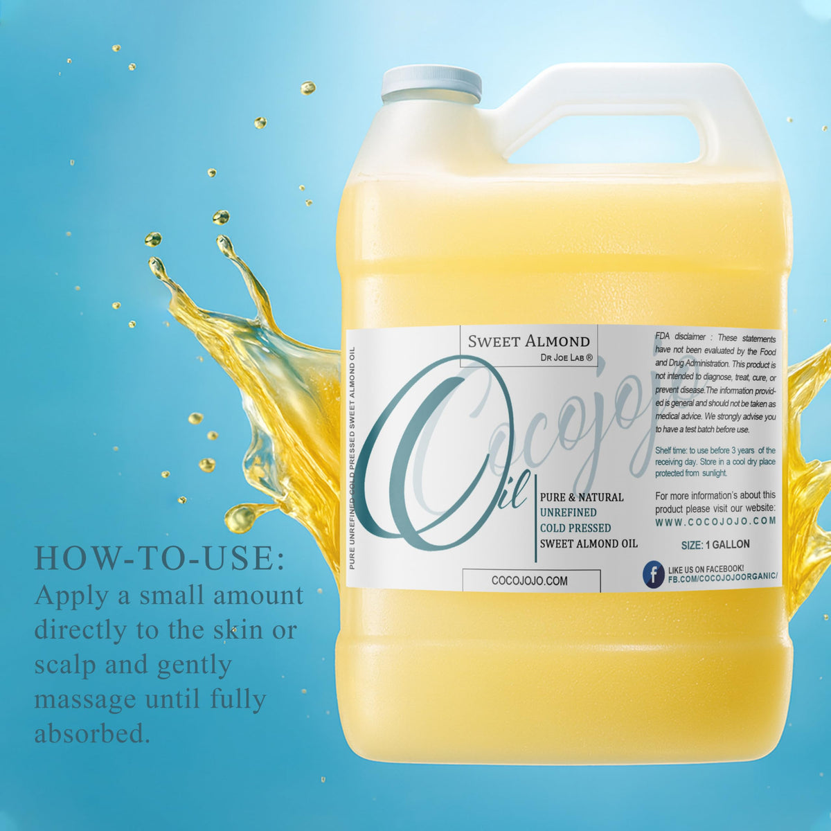 Dr Joe Lab Sweet Almond Oil label detail showcases purity and ingredients