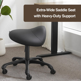 Flame-retardant vinyl upholstery on DR.LOMILOMI saddle stool for durability
