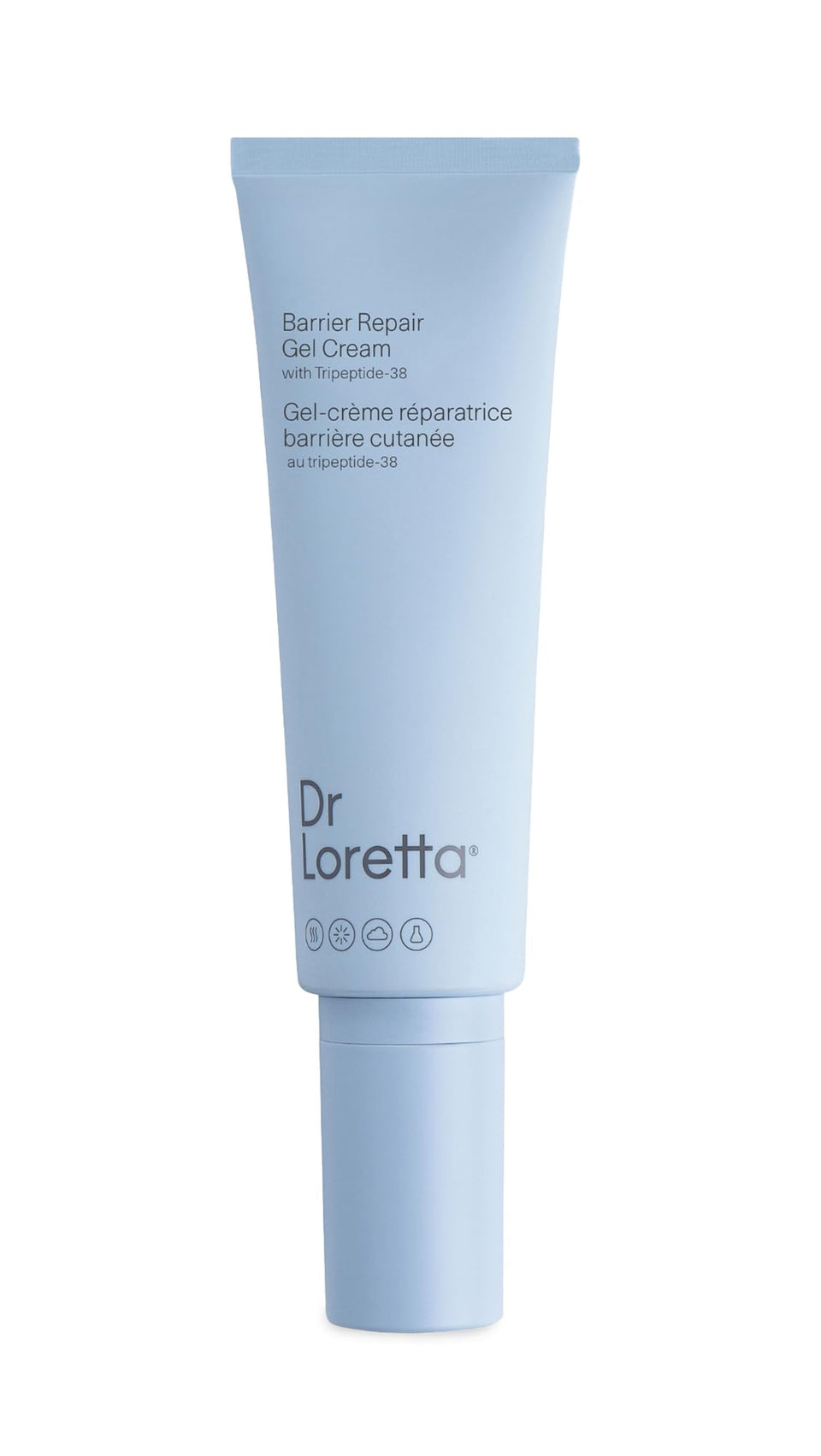 Dr. Loretta Barrier Repair Gel Cream on the face for hydration and a healthy glow.