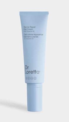 Dr. Loretta Barrier Repair Gel Cream applied to hands to help smooth and protect.
