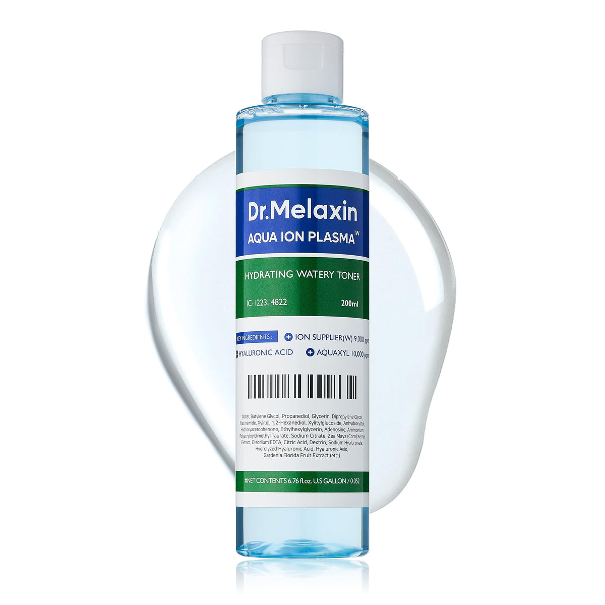 Dr.Melaxin Aqua Ion Plasma Toner bottle front view showing hydrating formula