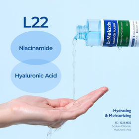 Toner being dispensed from the bottle to demonstrate controlled release
