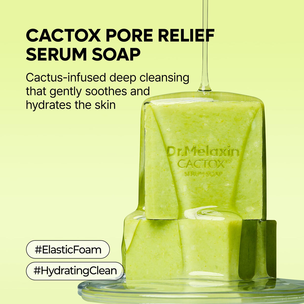 Dr. Melaxin Cactox cactus extract bottle showcases soothing botanicals for sensitive skin.