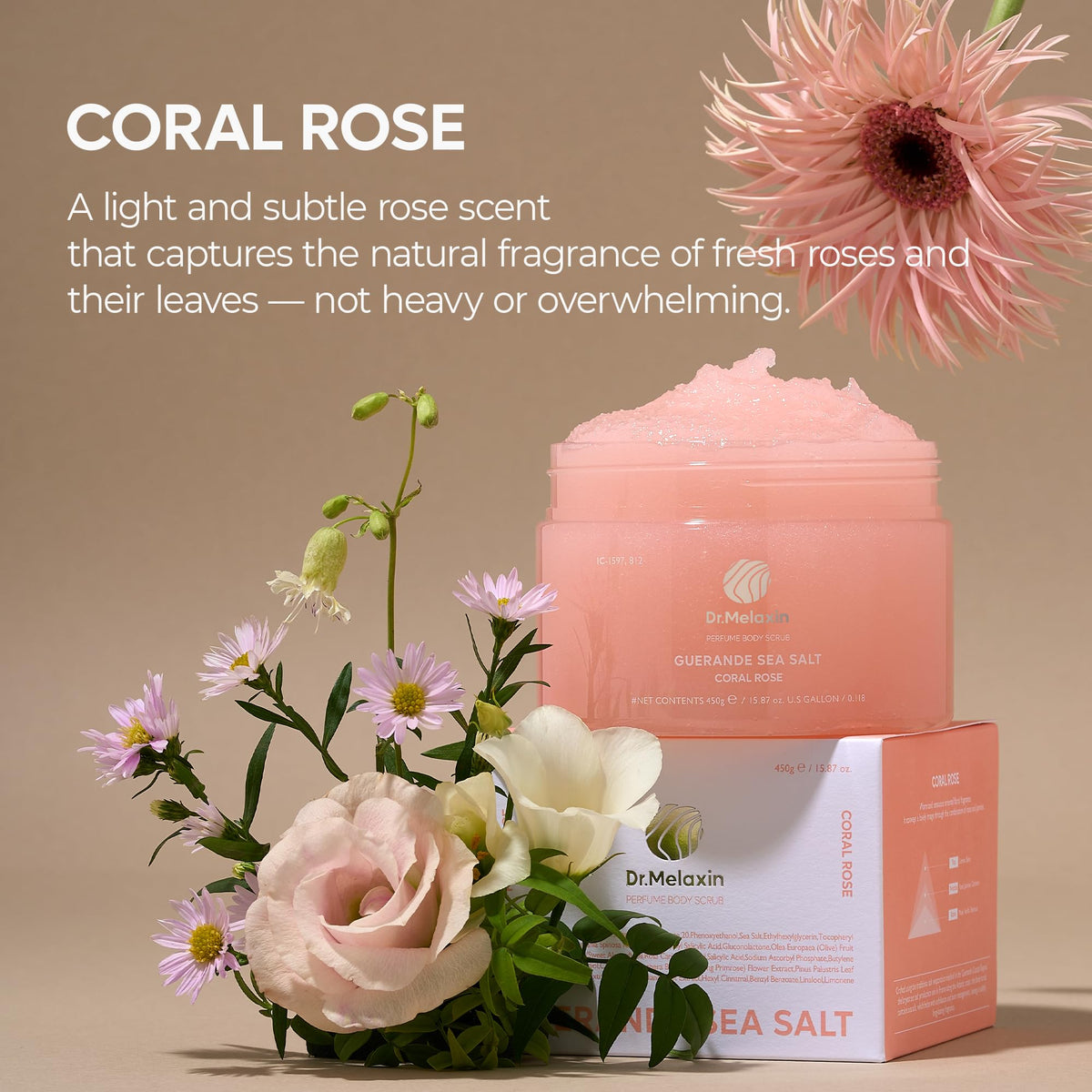 Dr.Melaxin Guerande Sea Salt Scrub Kudzu root extract for soothing comfort.
