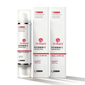 DR.MOPICK Pore+Dark Spot Brightening Cream jar showing creamy texture for hydration.
