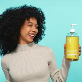 Dr. Natural Castile Liquid Soap body wash offers hydrating cleanse