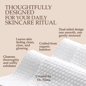 Dr. Nima's towel labeled vegan and cruelty-free.