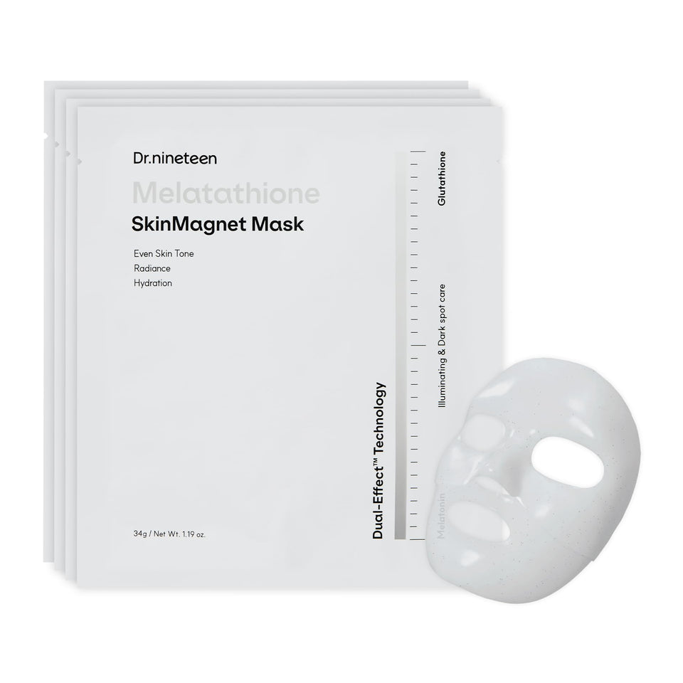 Dr.nineteen Melatathione Skin Magnet Hydrogel Mask close-up shows hydration-ready texture.