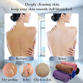 Dr.Pedi African Net Sponge with brown handle helps reach back and sides