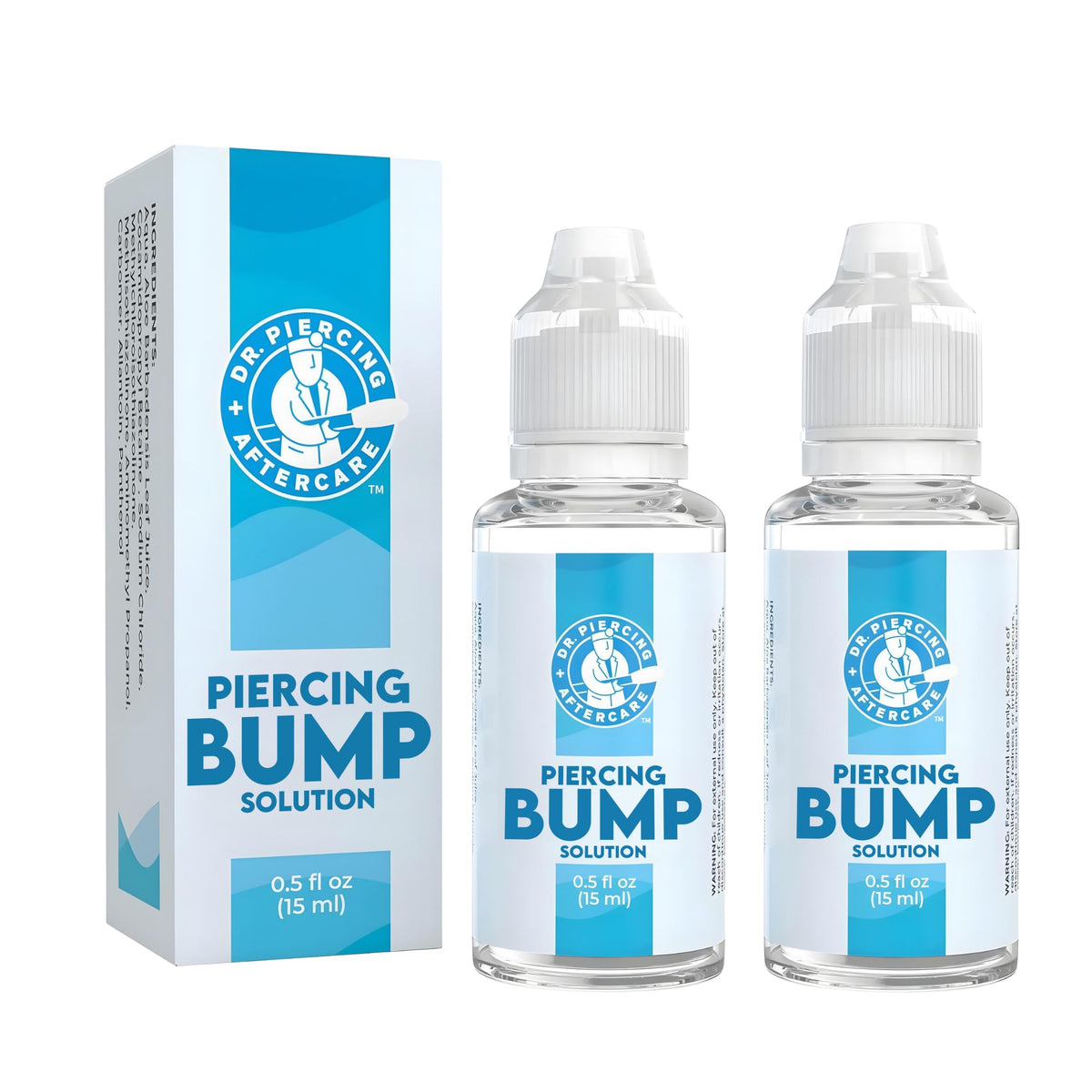 DR. PIERCING AFTERCARE keloid drops bottle for precise, targeted bump care around piercings