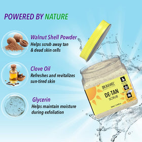 DR.RASHEL De-Tan Scrub on hand demonstrating gentle exfoliation