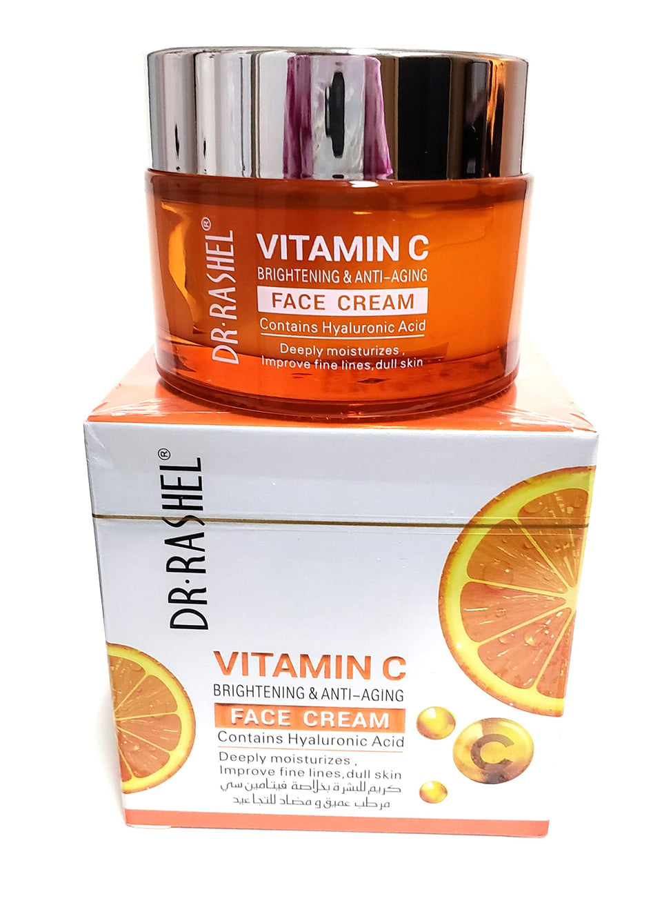 DR.RASHEL Vitamin C Face Cream bottle showing deep hydration.