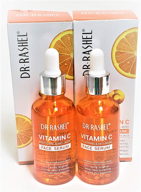 DR.RASHEL Vitamin C serum bottle 1.69 oz showing hydrating formula.