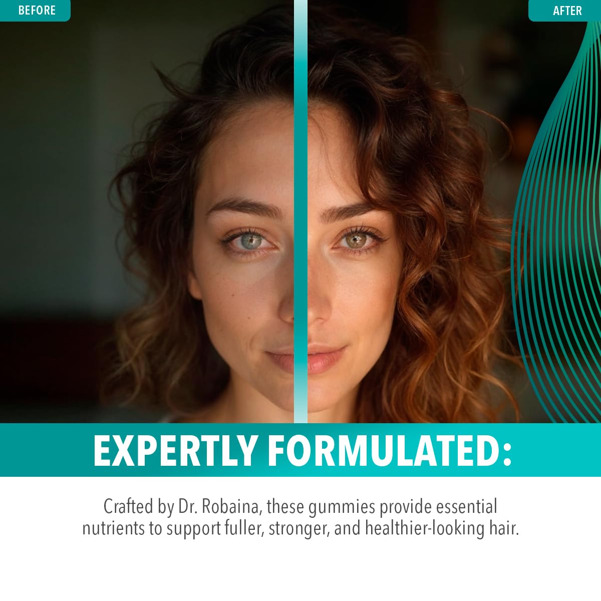 Dr. Robaina Gummies bottle scene—suggests a daily routine for stronger hair