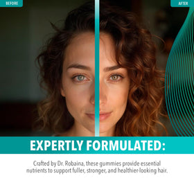 Dr. Robaina Gummies bottle scene—suggests a daily routine for stronger hair