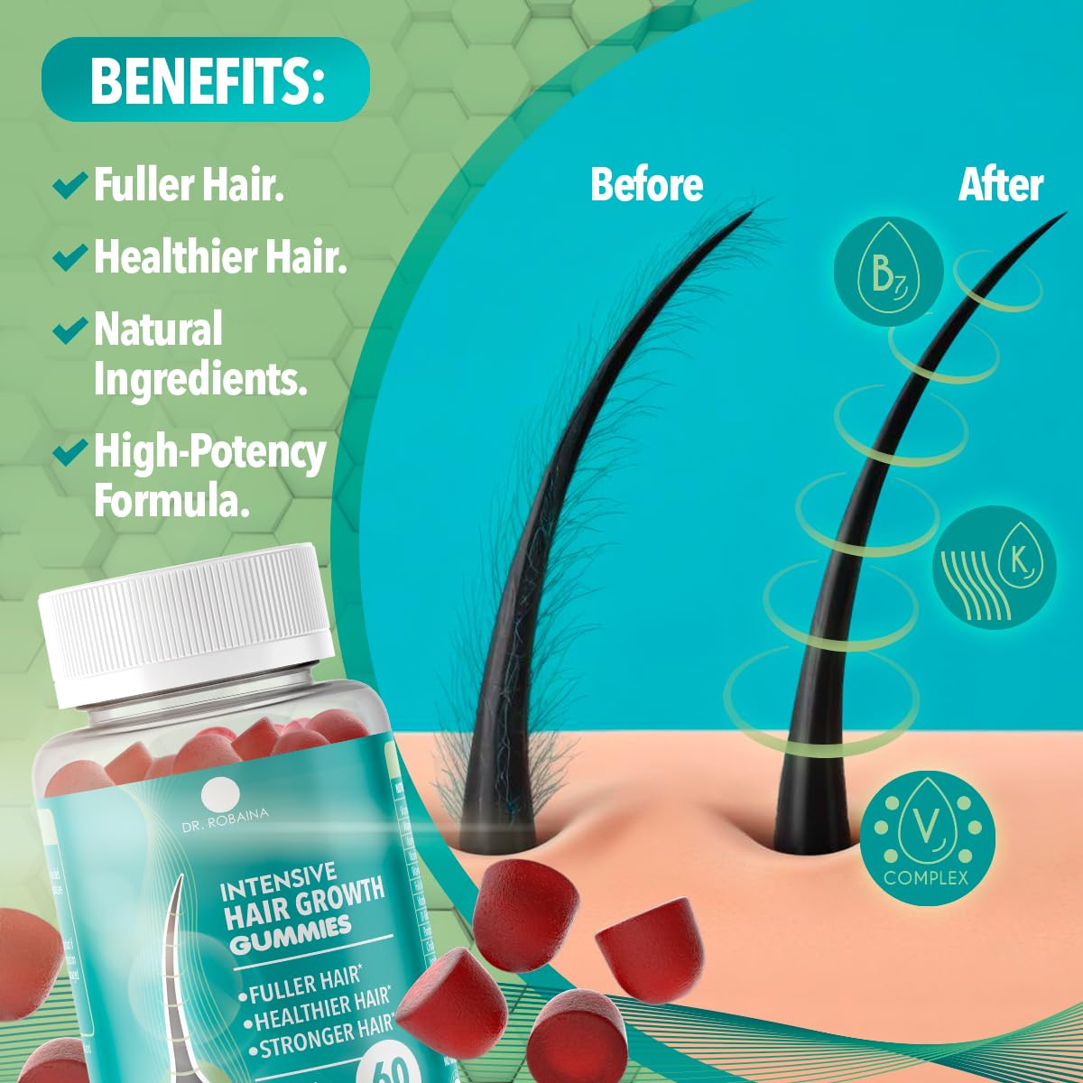 Dr. Robaina Gummies serving shot—ideal for integrating into a simple hair care ritual