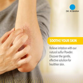 Close-up texture of Dr. Robaina lotion showing quick absorption