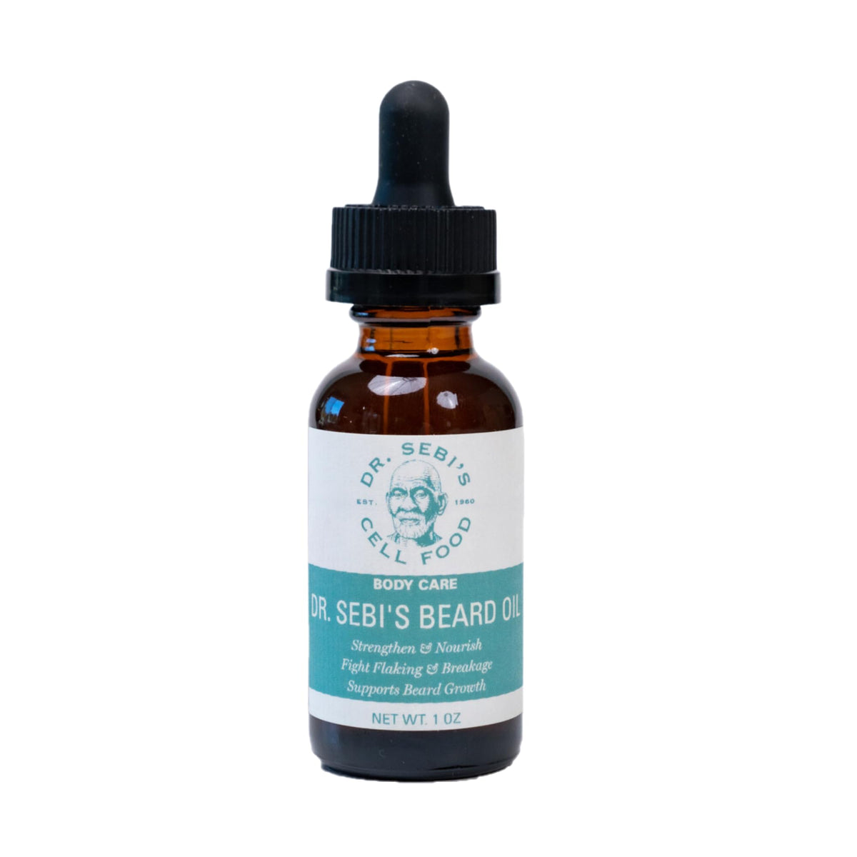 Dr. Sebi's Beard Oil bottle pour for lightweight hydration