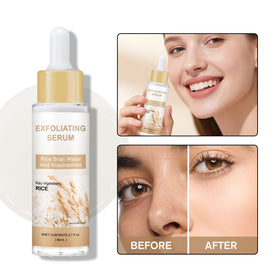 DR.Seya black rice ampoule closeup texture, targets impurities for clearer pores.