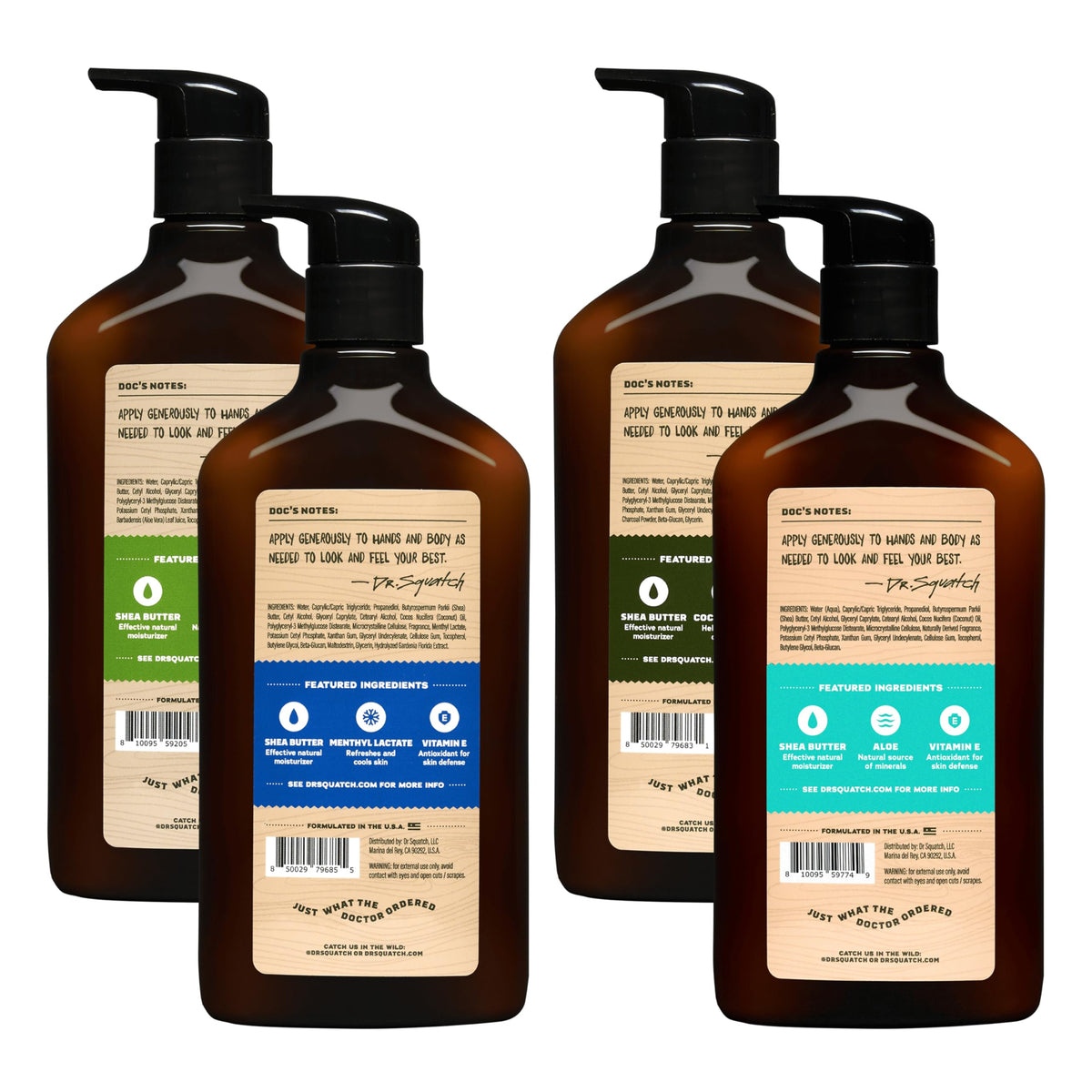 Dr. Squatch 4-pack front view highlighting value and convenience