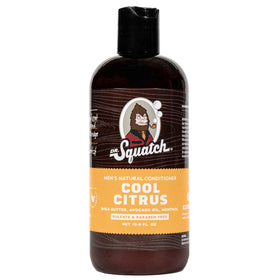 Dr. Squatch Cool Citrus Conditioner bottle closeup with refreshing citrus formula