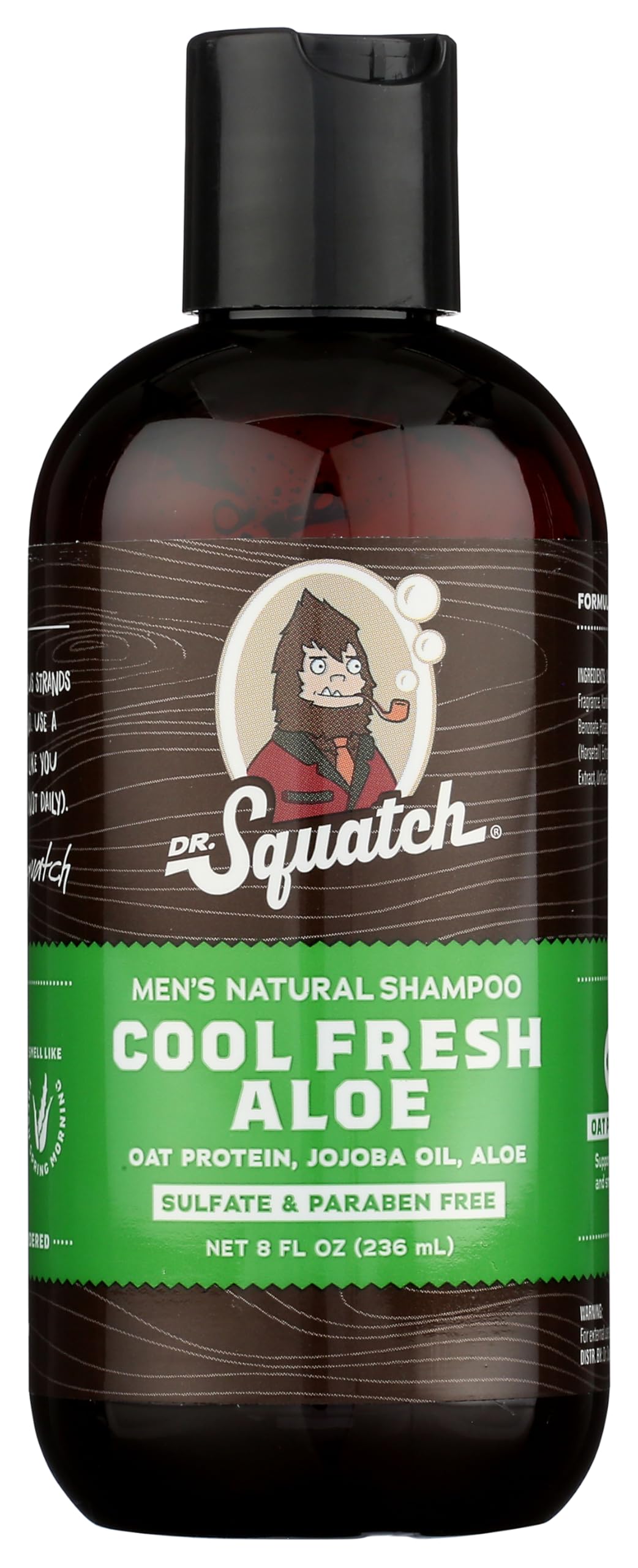Dr. Squatch Cool Fresh Aloe shampoo bottle for refreshed hair and moisturized scalp