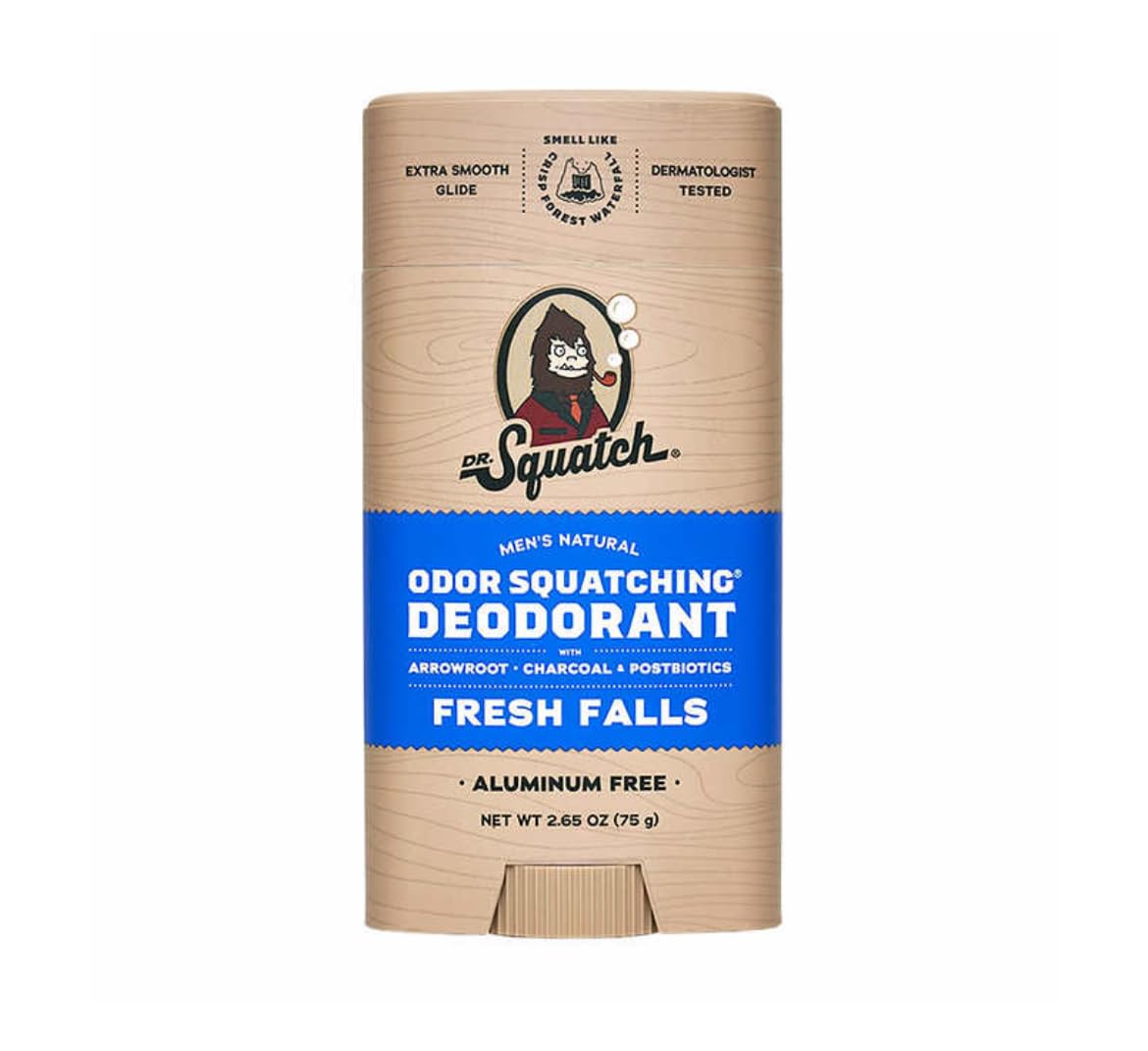 Dr. Squatch deodorant glide application close-up highlighting smooth texture.