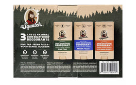 Dr. Squatch spice, bourbon, oak scented deodorant shown at an angle for bold daily wear.