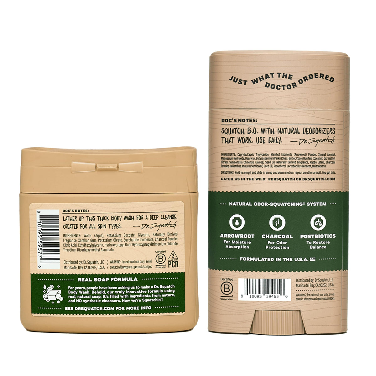 Dr. Squatch Pine Tar Body Wash three-pack on shelf for daily shower routine