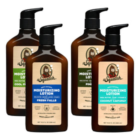 Dr. Squatch Pine Tar lotion bottle for long-lasting moisture