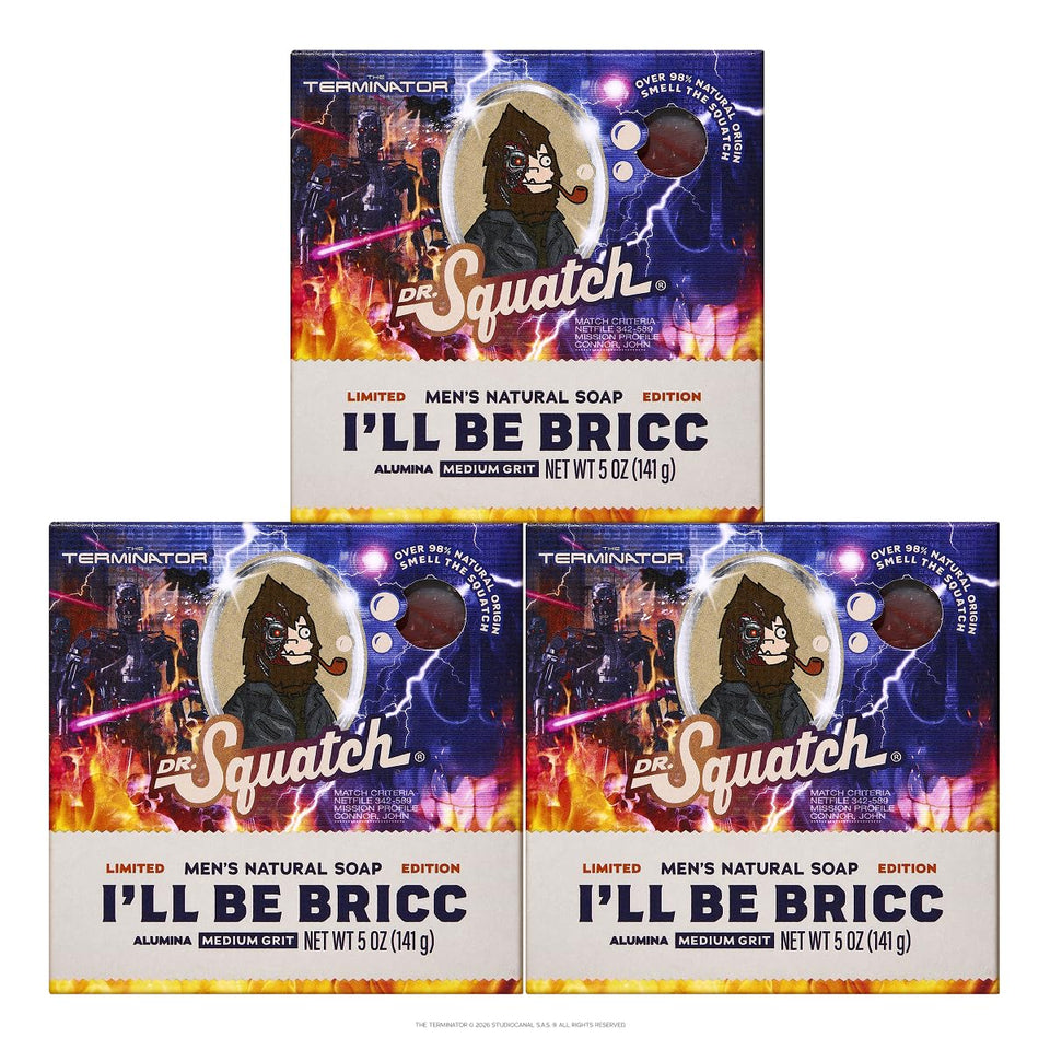 Dr. Squatch Terminator Ill be Bricc bar packaging ready for gifting