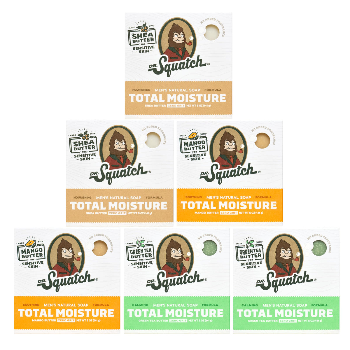Dr. Squatch Total Moisture bar soap pack suitable for all skin types