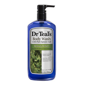Spa moment in bathroom with Dr Teal's product branding