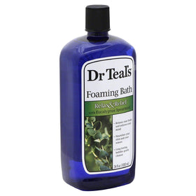 Dr Teal's Foaming Bath Melatonin Sleep bottle for a calm evening routine.