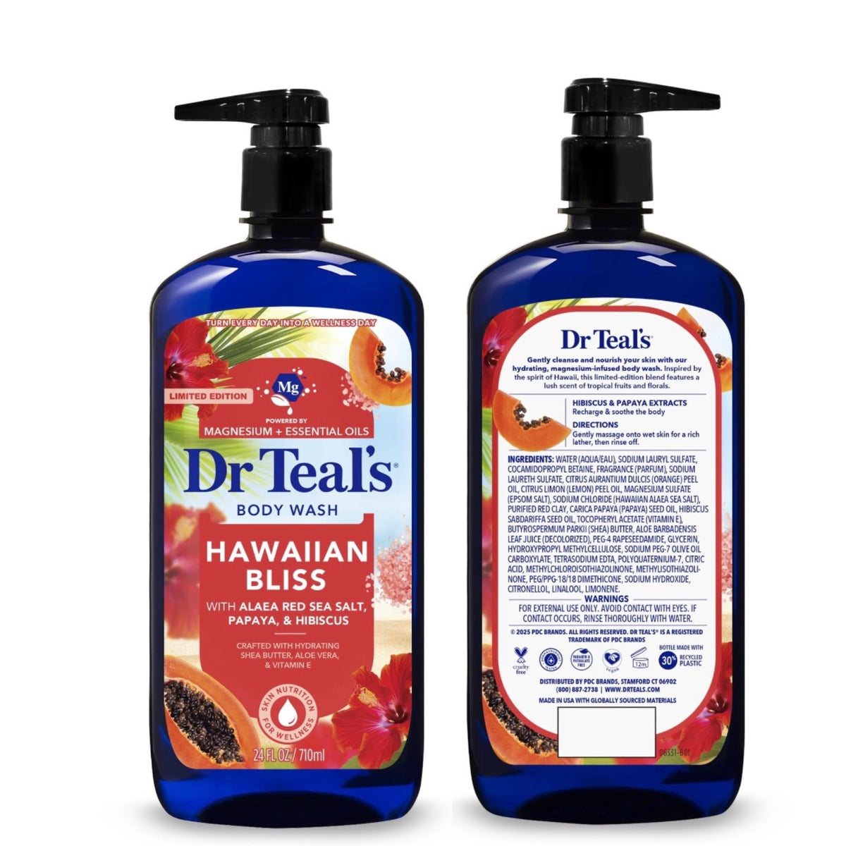 Dr Teal's Hawaiian Bliss magnesium-enriched lather shown as foamy bath wash