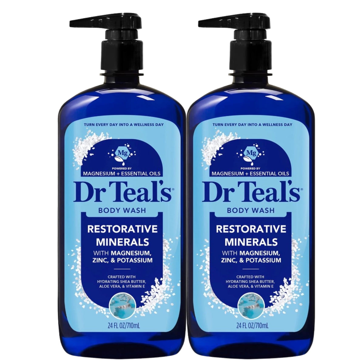 Dr Teal's Restorative Minerals bottle pump for refreshing cleansing