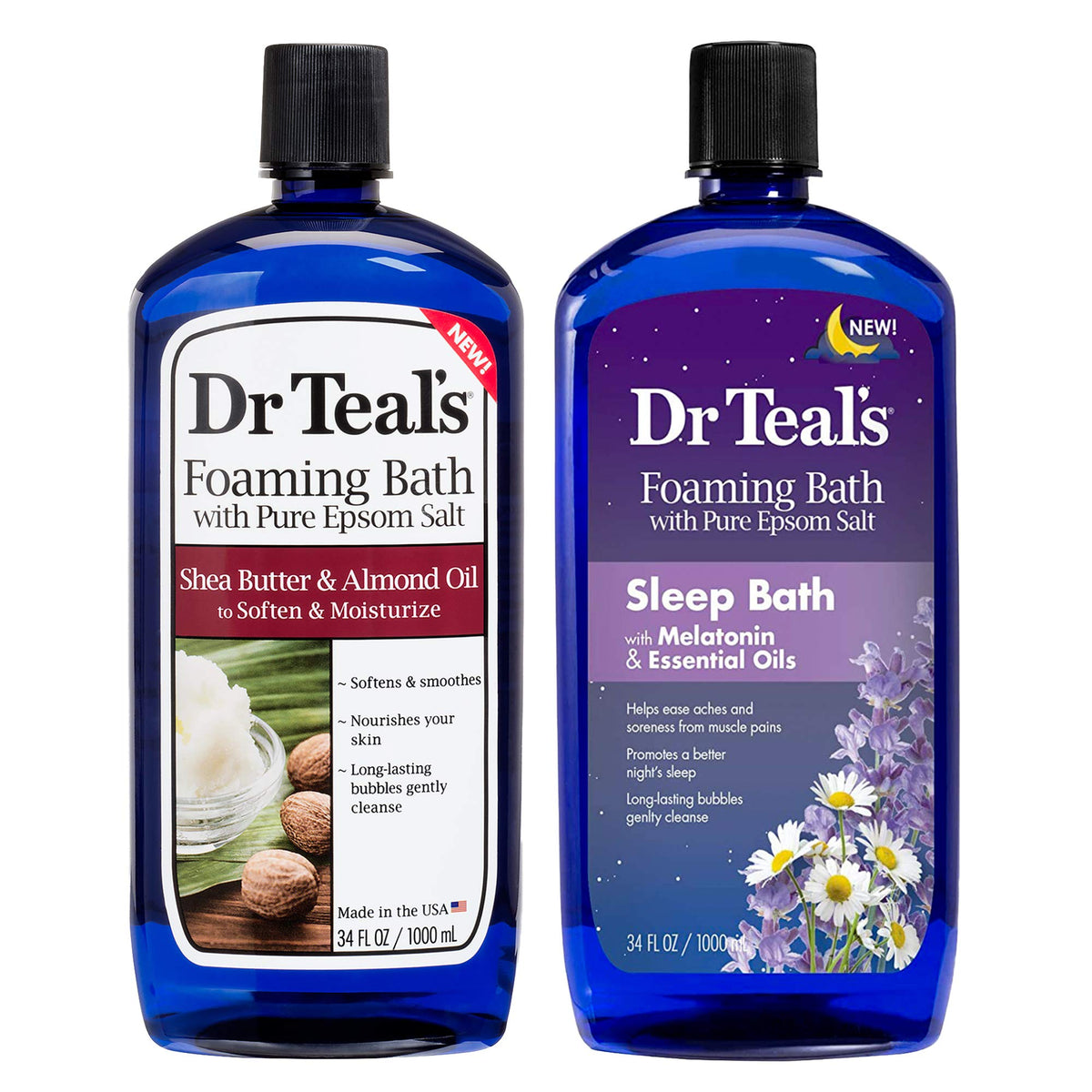 Dr Teal's Shea Butter foaming bath bottle for softer hydrated skin