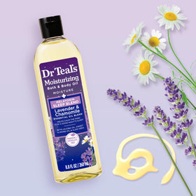 Dr Teal's Sleep Line packaging highlighting vegan, paraben-free formula