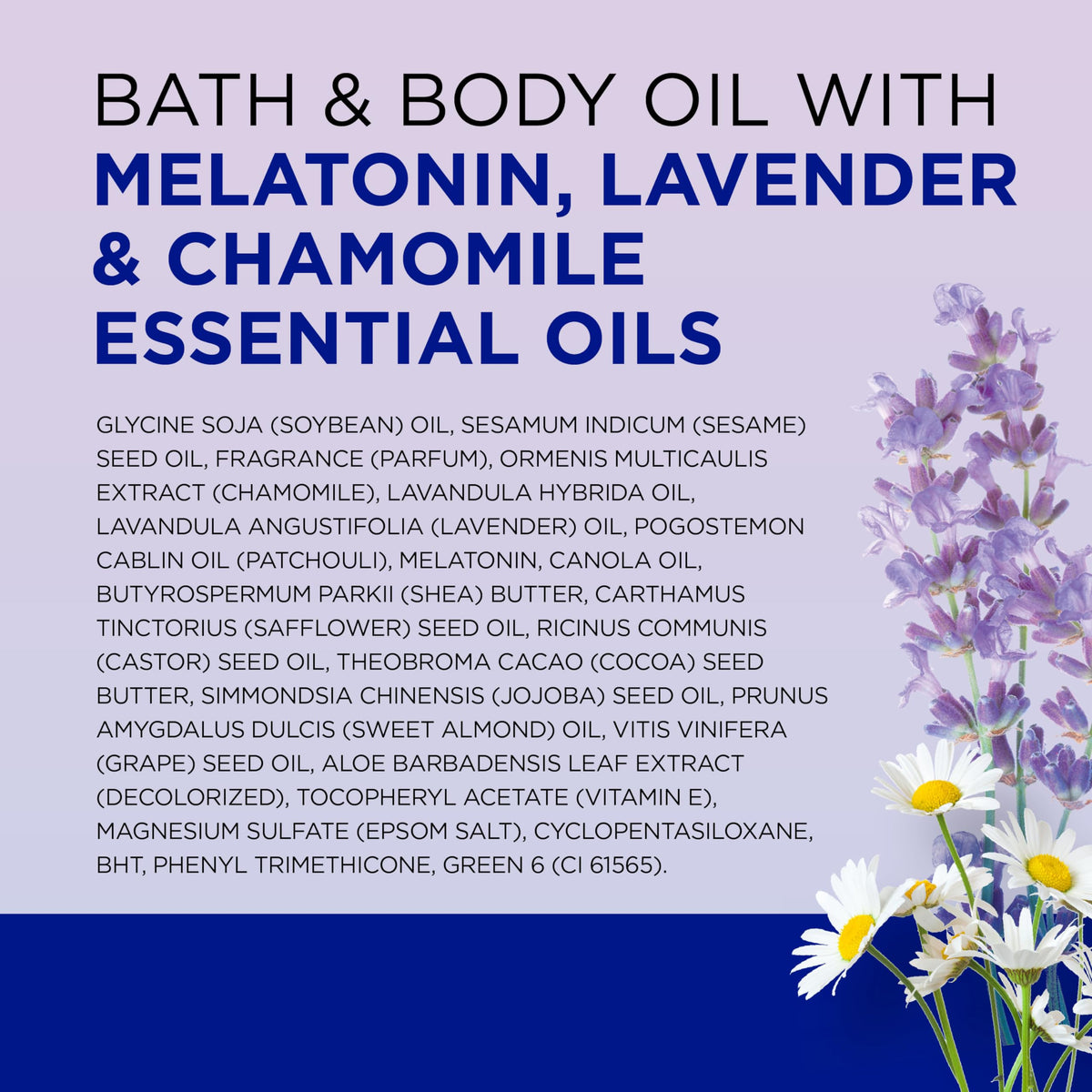 Dr Teal's Sleep Bath Oil on a nightstand beside dim lights for nightly routine