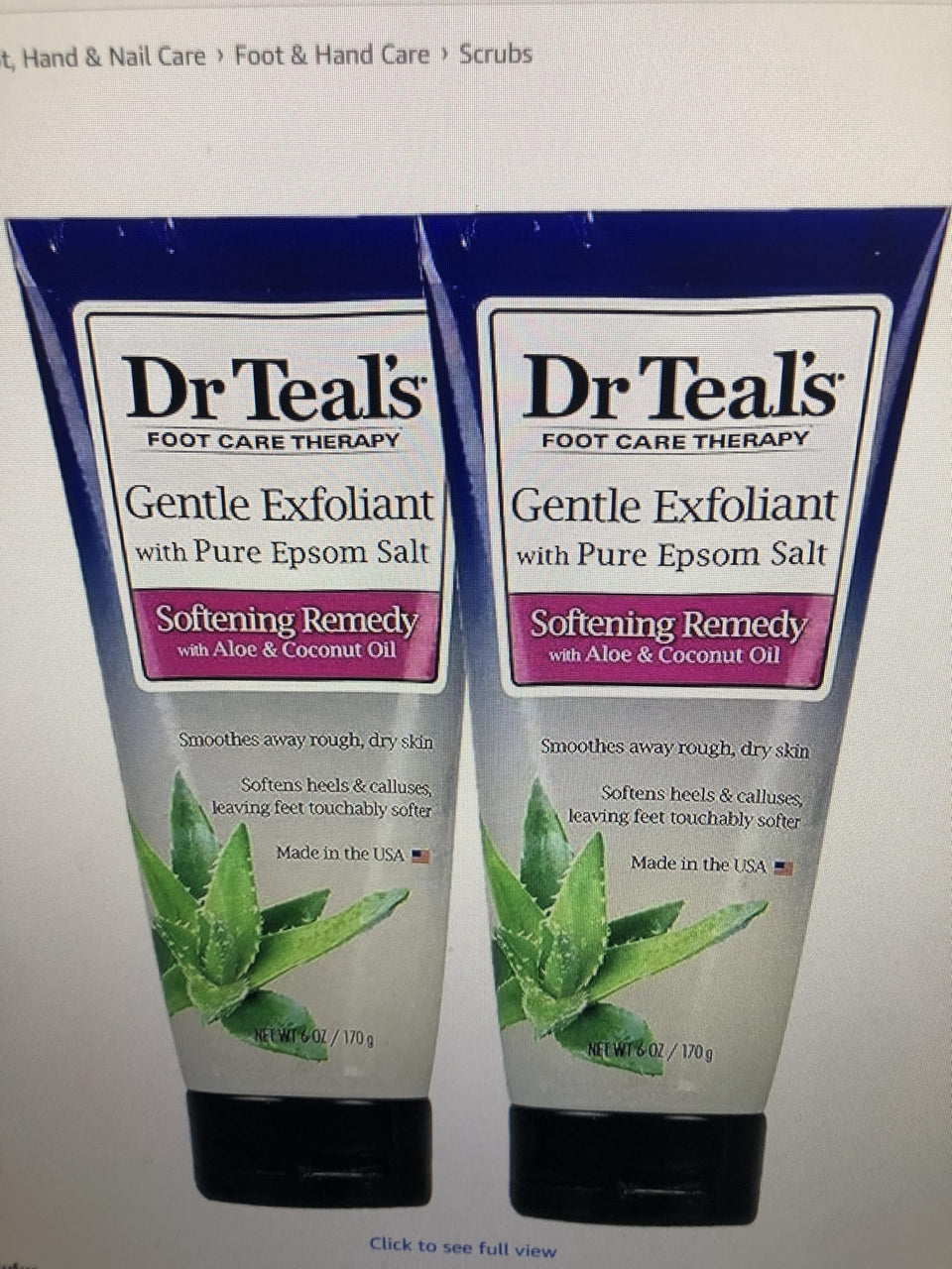 Dr Teals coconut oil foot scrub gift set for soft, nourished feet