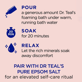 Dr Teal's Strawberry Serenade salt crystals close-up for skin-nourishing soak.