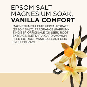 Dr Teal's Vanilla Comfort Epsom salt daily self-care ritual visuals.